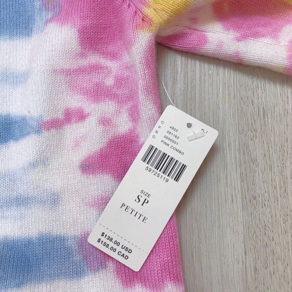 Anthropologie Electric Yoga Cardigan Womens Small Petite Tie Dye Emira Hooded - Picture 4 of 8